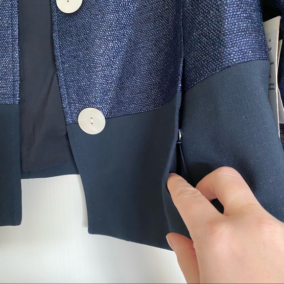 Worth Navy Raffia and Doubleface Jacket - Picture 5 of 9